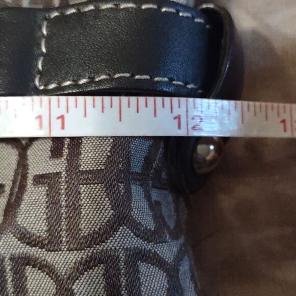 Giani Bernini Classic Brown Signature Shoulder Bag Zip Pockets Zip 10x12 - Picture 8 of 10